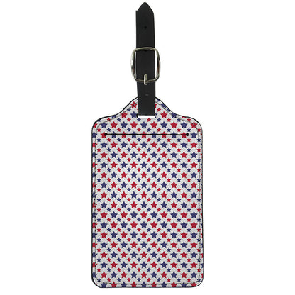 Red And Blue American Star Pattern Print Luggage Tag