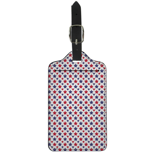 Red And Blue American Star Pattern Print Luggage Tag