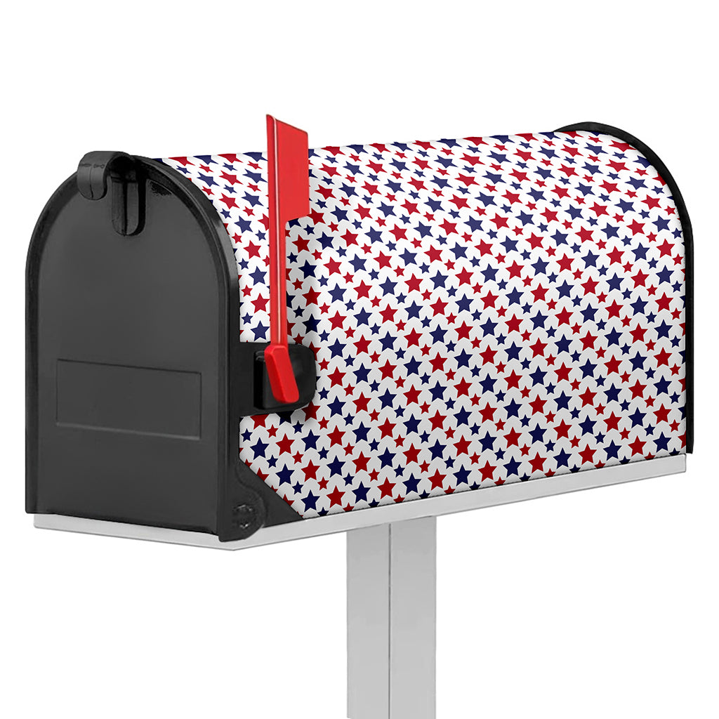 Red And Blue American Star Pattern Print Mailbox Cover