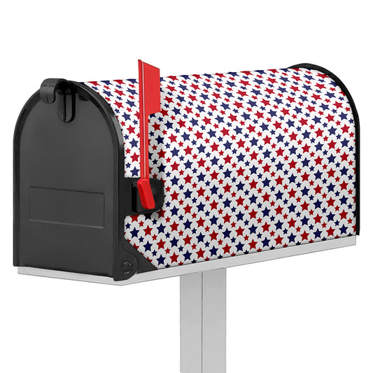 Red And Blue American Star Pattern Print Mailbox Cover