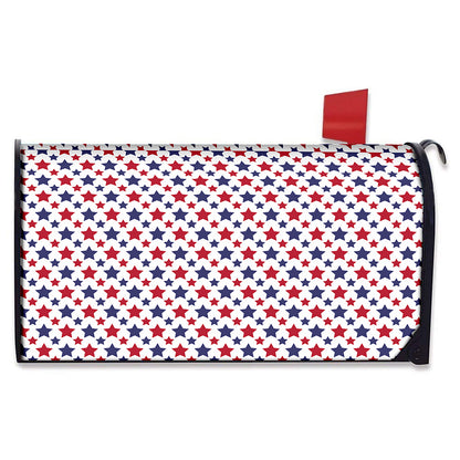 Red And Blue American Star Pattern Print Mailbox Cover
