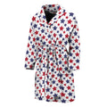 Red And Blue American Star Pattern Print Men's Bathrobe