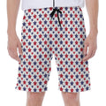 Red And Blue American Star Pattern Print Men's Beach Shorts
