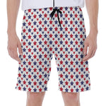 Red And Blue American Star Pattern Print Men's Beach Shorts