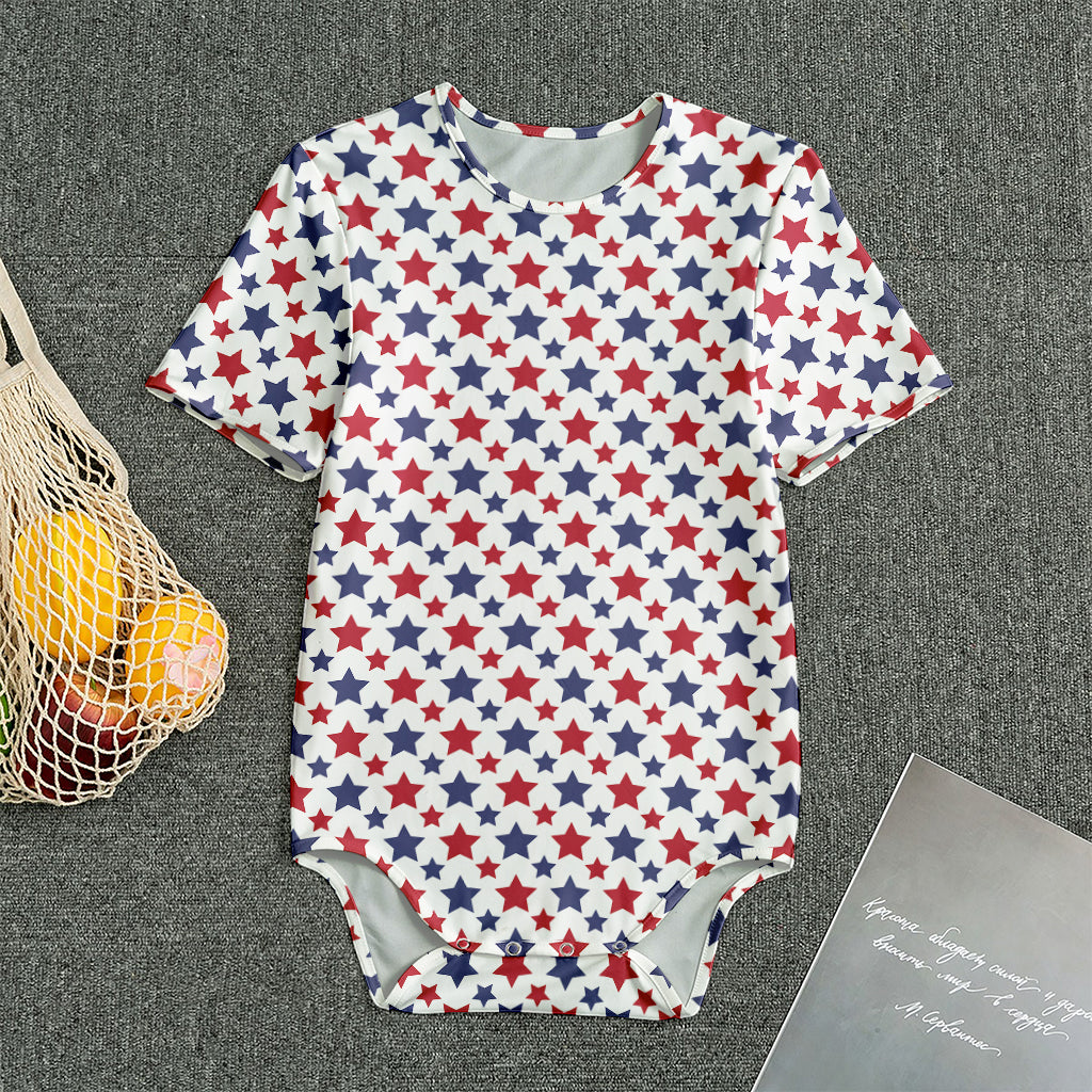 Red And Blue American Star Pattern Print Men's Bodysuit