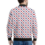 Red And Blue American Star Pattern Print Men's Bomber Jacket