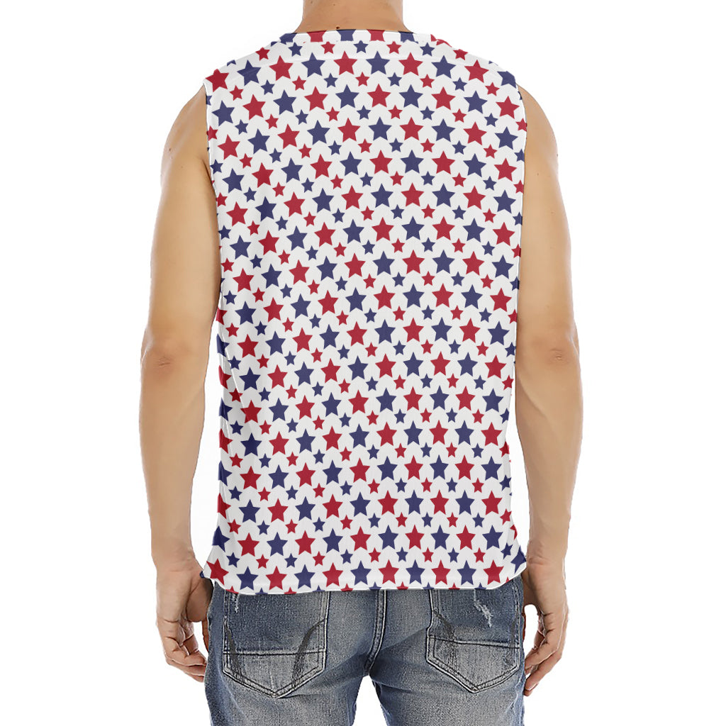 Red And Blue American Star Pattern Print Men's Fitness Tank Top