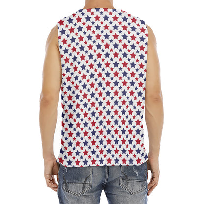 Red And Blue American Star Pattern Print Men's Fitness Tank Top