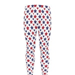 Red And Blue American Star Pattern Print Men's leggings
