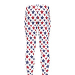 Red And Blue American Star Pattern Print Men's leggings