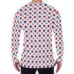 Red And Blue American Star Pattern Print Men's Long Sleeve T-Shirt
