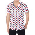 Red And Blue American Star Pattern Print Men's Shirt