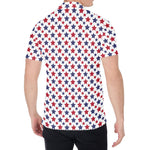 Red And Blue American Star Pattern Print Men's Shirt
