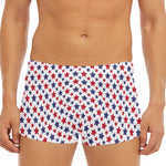 Red And Blue American Star Pattern Print Men's Short Boxer Briefs