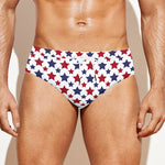 Red And Blue American Star Pattern Print Men's Swim Briefs