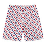 Red And Blue American Star Pattern Print Men's Swim Trunks