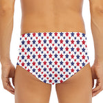 Red And Blue American Star Pattern Print Men's Triangle Swim Briefs