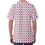 Red And Blue American Star Pattern Print Men's Velvet T-Shirt