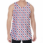 Red And Blue American Star Pattern Print Men's Velvet Tank Top