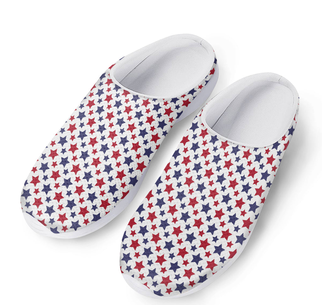 Red And Blue American Star Pattern Print Mesh Casual Shoes