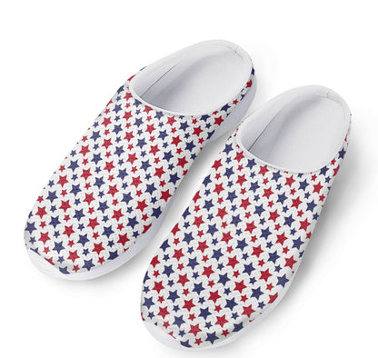 Red And Blue American Star Pattern Print Mesh Casual Shoes