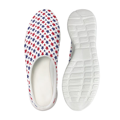 Red And Blue American Star Pattern Print Mesh Casual Shoes