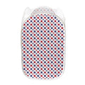 Red And Blue American Star Pattern Print Mesh Laundry Hamper
