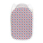 Red And Blue American Star Pattern Print Mesh Laundry Hamper