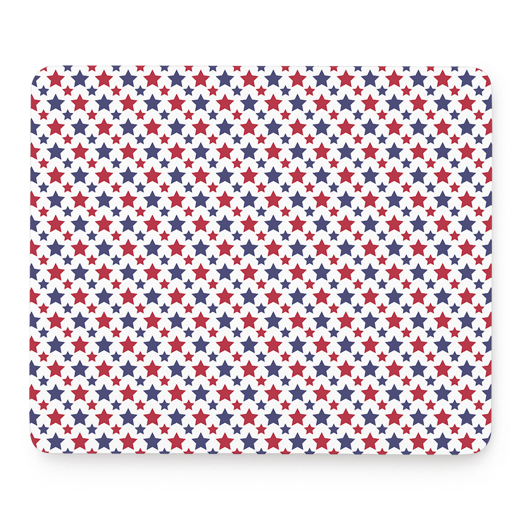 Red And Blue American Star Pattern Print Mouse Pad