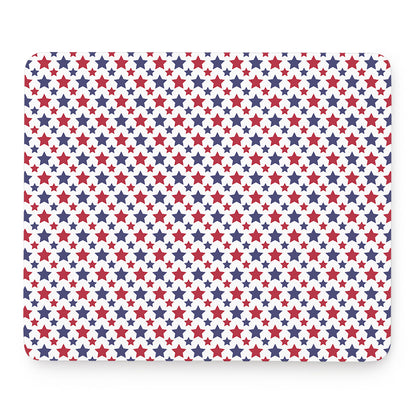 Red And Blue American Star Pattern Print Mouse Pad