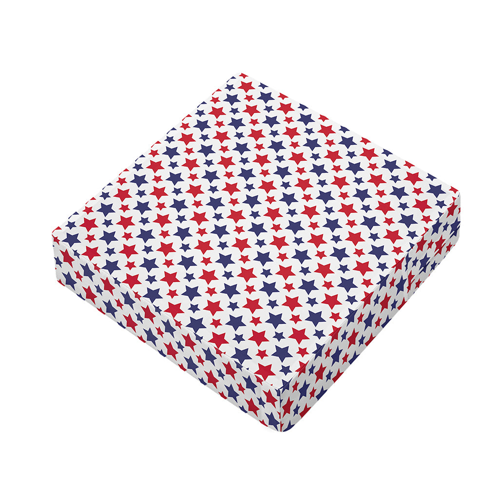 Red And Blue American Star Pattern Print Outdoor Seat Cushion Cover