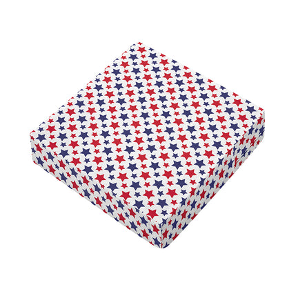 Red And Blue American Star Pattern Print Outdoor Seat Cushion Cover