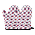 Red And Blue American Star Pattern Print Oven Mitts