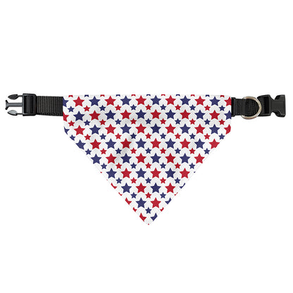 Red And Blue American Star Pattern Print Over The Collar Dog Bandana