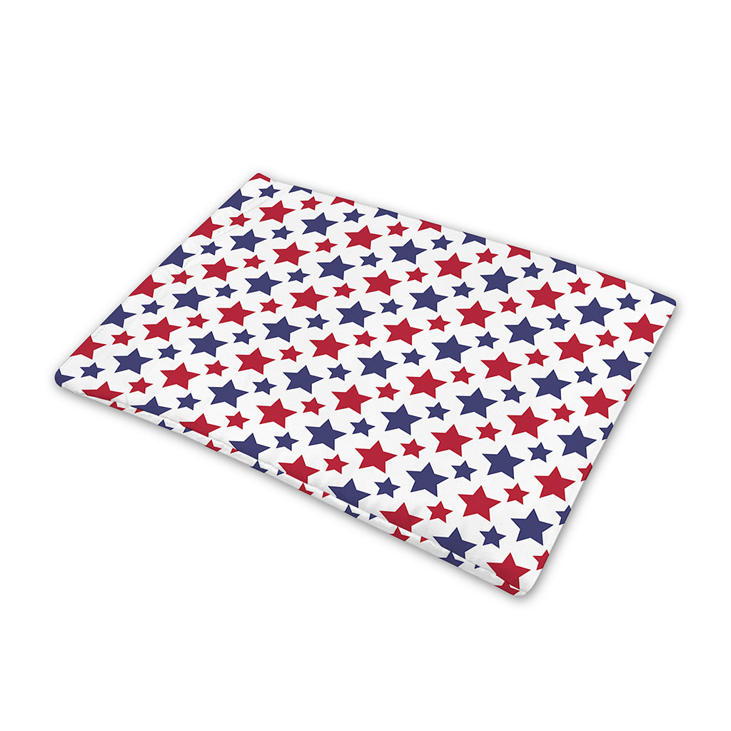 Red And Blue American Star Pattern Print Pet Cooling Mat Cover