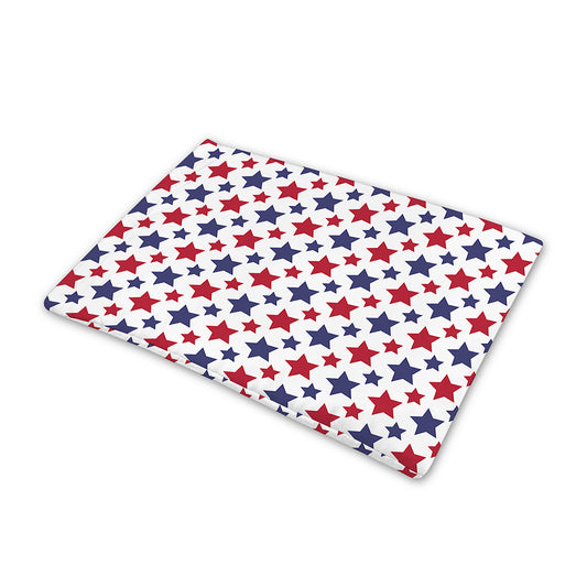 Red And Blue American Star Pattern Print Pet Cooling Mat Cover