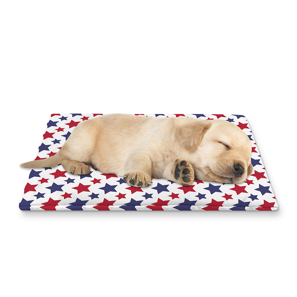 Red And Blue American Star Pattern Print Pet Cooling Mat Cover