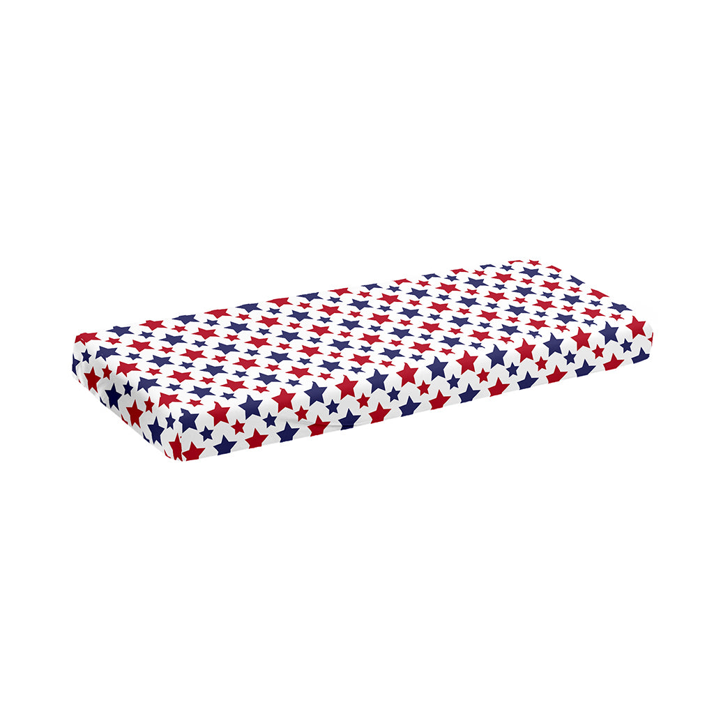 Red And Blue American Star Pattern Print Piano Keyboard Cover