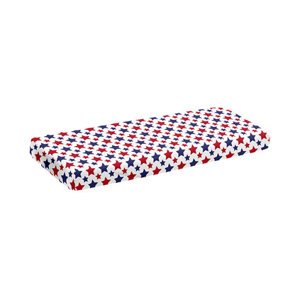 Red And Blue American Star Pattern Print Piano Keyboard Cover