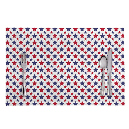 Red And Blue American Star Pattern Print Placemat