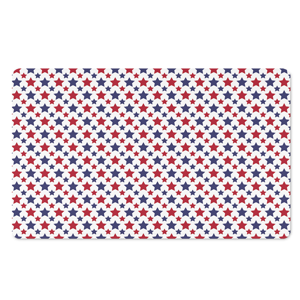Red And Blue American Star Pattern Print Polyester Doormat