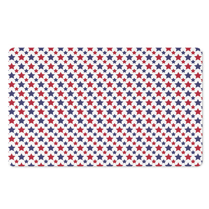 Red And Blue American Star Pattern Print Polyester Doormat