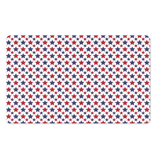 Red And Blue American Star Pattern Print Polyester Doormat