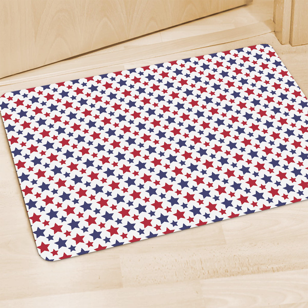 Red And Blue American Star Pattern Print Polyester Doormat