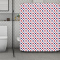 Red And Blue American Star Pattern Print Polyester Shower Curtain