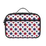 Red And Blue American Star Pattern Print Portable Lunch Bag
