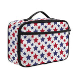 Red And Blue American Star Pattern Print Portable Lunch Bag