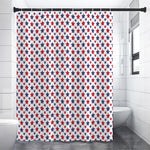 Red And Blue American Star Pattern Print Premium Shower Curtain