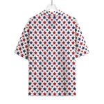 Red And Blue American Star Pattern Print Rayon Hawaiian Shirt