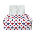 Red And Blue American Star Pattern Print Rectangle Tissue Box Cover